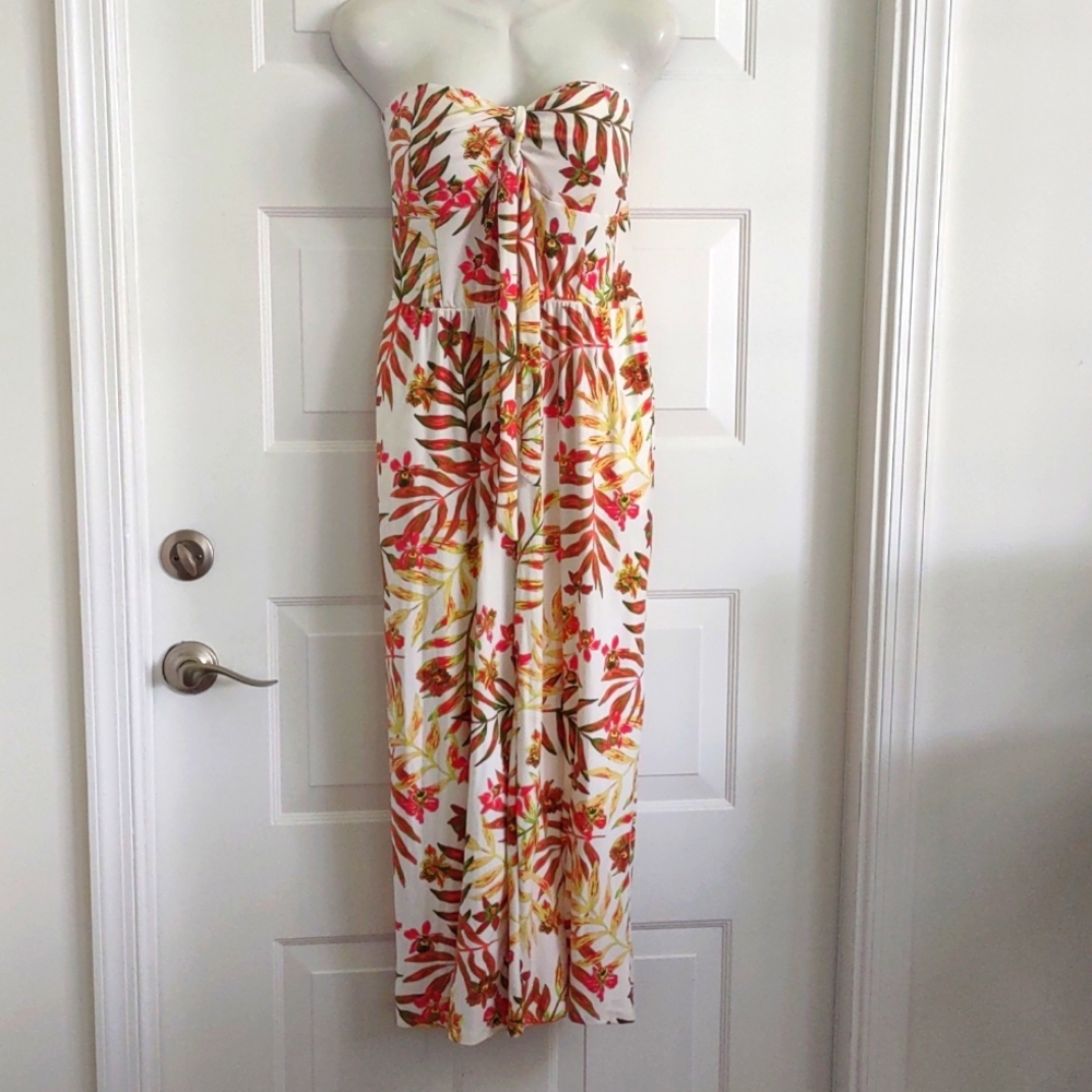 No Boundaries Strapless Tie Front Jumpsuit, NWOT
